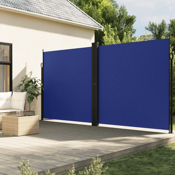 vidaXL Seitenmarkise Ausziehbar Blau 220x1000 cm
