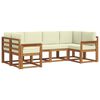 vidaXL Outdoor-Sofagarnitur 6 stk. Natur und Creme