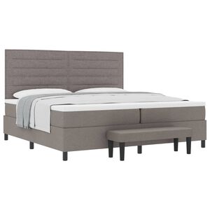 vidaXL Boxspringbett mit Matratze Taupe 200 x 200 cm Stoff