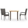 vidaXL 3-tlg. Garten-Essgruppe Poly Rattan Braun