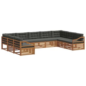 vidaXL Outdoor-Sofagarnitur 9 stk. Natur und Anthrazit