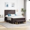 vidaXL Boxspringbett mit Matratze Dunkelbraun 140 x 200 cm Stoff