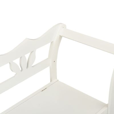 vidaXL Sitzbank mit Stauraum 126 cm Weiß Massivholz Tanne