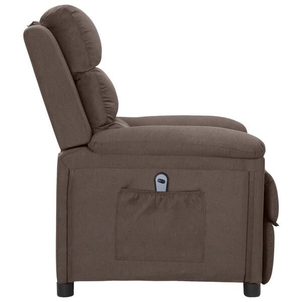 vidaXL Relaxsessel Elektrisch Taupe Stoff