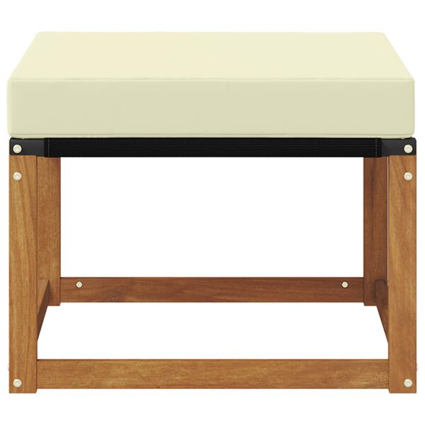 vidaXL Outdoor-Fu&szlig;hocker Massivholz Akazie und Textilene-Stoff Natur