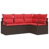 vidaXL Sofa Set 4 stk. Braun [Synthetisch]: Poly Rattan