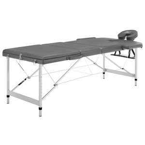 vidaXL Massagetisch mit 3 Zonen Aluminiumrahmen Anthrazit 186&times;68 cm