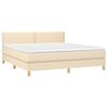 vidaXL Boxspringbett mit Matratze & LED Creme 180x200 cm Stoff