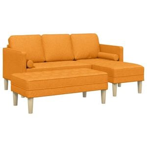 vidaXL Sofa Set mit Kissen 2 pcs Dunkelgelb Polyester