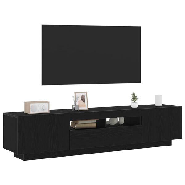 vidaXL TV-Schrankset 2 pcs Schwarz 180 x 35 x 40 cm Holzwerkstoff
