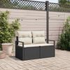 vidaXL Garten-Sofa mit Kissen 120 x 62 x 69 cm Poly-Rattan