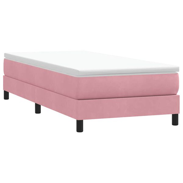 vidaXL Boxspringbett ohne Matratze Rosa 100x220 cm Samt