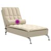 vidaXL Massage-Chaiselongue mit Nackenrolle Creme Stoff