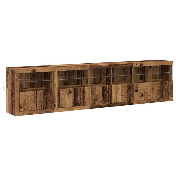vidaXL LED-Sideboard Altholz 283 x 37 x 67 cm Holzwerkstoff