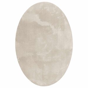 vidaXL Bereichsteppiche Oval HUARTE Beige 140 x 200 cm 100 %Polyester
