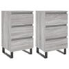 vidaXL Nachttische 2 Stk. Grau Sonoma 40x35x69 cm Holzwerkstoff