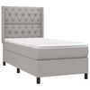 vidaXL Boxspringbett mit Matratze & LED Hellgrau 80x200 cm Stoff