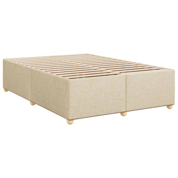 vidaXL Bettgestell ohne Matratze Creme 140x190 cm Stoff