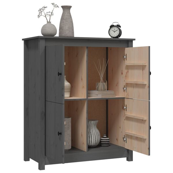 vidaXL Sideboard Grau 83x41,5x100 cm Massivholz Kiefer