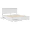 vidaXL Bettrahmen mit Kopfteil Wei&szlig; 200 x 200 cm Holzwerkstoff