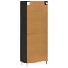 vidaXL Highboard 2 pcs Schwarz Eichen-Optik Engineered Wood und Glas