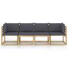 vidaXL Gartensofa 4-Sitzer mit Kissen in Anthrazit