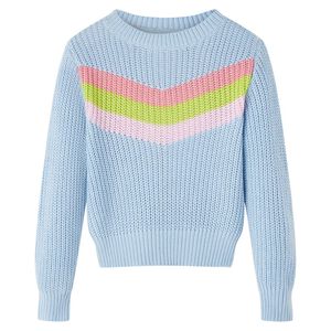 vidaXL Kinderpullover Gestrickt Blau 104