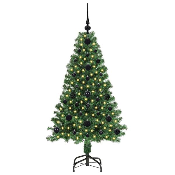 vidaXL K&uuml;nstlicher Weihnachtsbaum mit 150 LEDs mit St&auml;nder Gr&uuml;n 120 cm