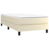vidaXL Boxspringbett mit Matratze Creme 90x190 cm Kunstleder