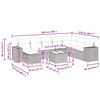 vidaXL 8-tlg. Garten-Sofagarnitur mit Kissen Beige Poly Rattan