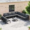 vidaXL Gartensofa-set mit Kissen 10 pcs Schwarz Stahl