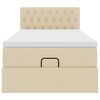 vidaXL Ottoman-Bett mit Matratze Creme 80x200 cm Stoff