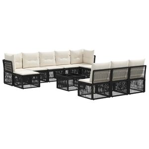 vidaXL Gartensofa-set 11 stk. Schwarz Poly-Rattan