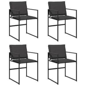 vidaXL Gartenst&uuml;hle mit Kissen 4 Stk. Schwarz Stahl und Textilene