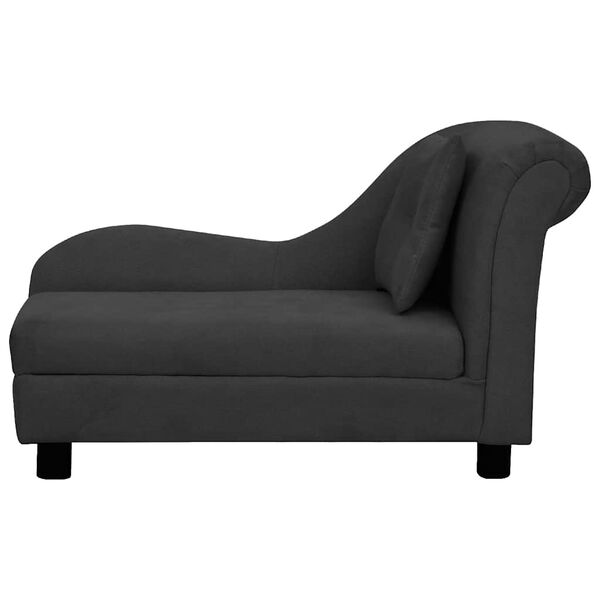 vidaXL Hundesofa mit Kissen Schwarz 83x44x44 cm Plüsch
