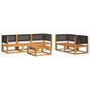 vidaXL 6-tlg. Gartensofa-Set mit Kissen Holz Akazie & Rattan