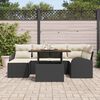 vidaXL Garten-Sofa-Set mit Kissen 7 pcs Schwarz und Creme