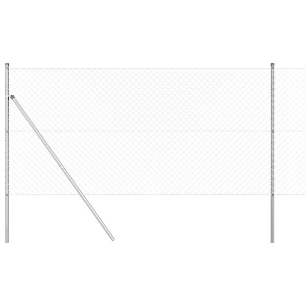 vidaXL Zaunpfosten Silber 10 x 1 m (40 x 40 mm Maschen) Stahl