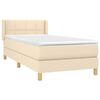 vidaXL Boxspringbett mit Matratze Creme 80x200 cm Stoff