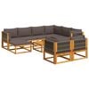 vidaXL 10-tlg. Gartensofa-Set mit Kissen Holz Akazie & Seil