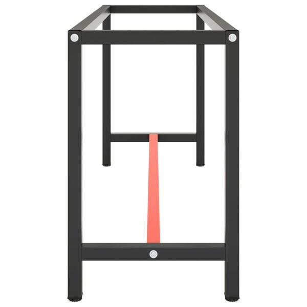 vidaXL Werkbankgestell Mattschwarz und Mattrot 170x50x79 cm Metall