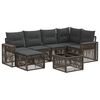 vidaXL Gartensofa-set 7 pcs Grau und Dunkelgrau Poly-Rattan
