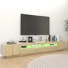 vidaXL TV-Schrank mit LED-Leuchten Sonoma-Eiche 260x35x40 cm