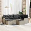 vidaXL Garten-Sofa-Set mit Kissen 7 pcs Hellgrau Poly Rattan