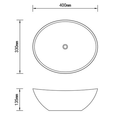 vidaXL Bad-Waschbecken mit Mischbatterie Keramik Oval Weiß