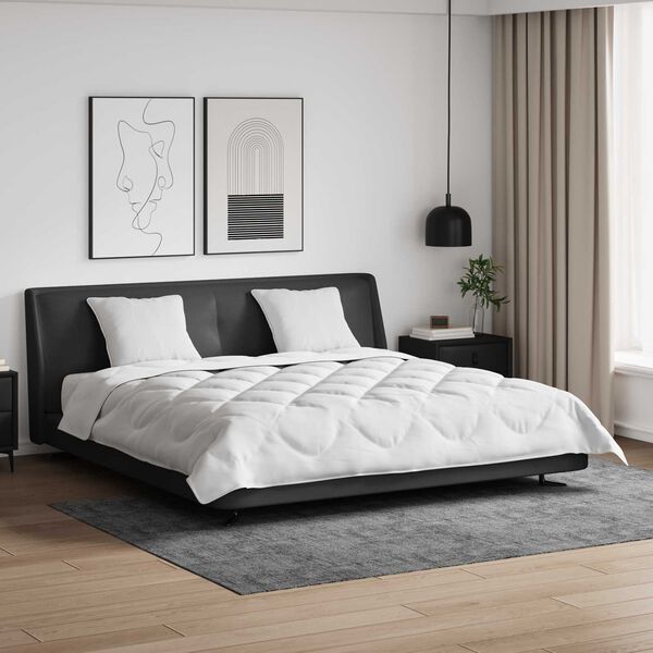 vidaXL Bettdecke mit Kissen 3 pcs Wei&szlig; Mikrofaser