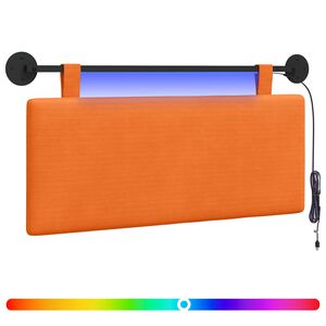 vidaXL H&auml;ngendes Kopfteil Mit LED Licht Orange Cordstoff