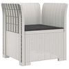 vidaXL 1-Sitzer Sessel mit Kissen Rattan-Look PP Wei&szlig;