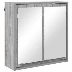 vidaXL Badezimmerspiegelschrank Graues Sonoma 60 x 20 x 60 cm