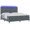 vidaXL LED Boxspringbett mit Matratze Dunkelgrau 200 x 200 cm Samt
